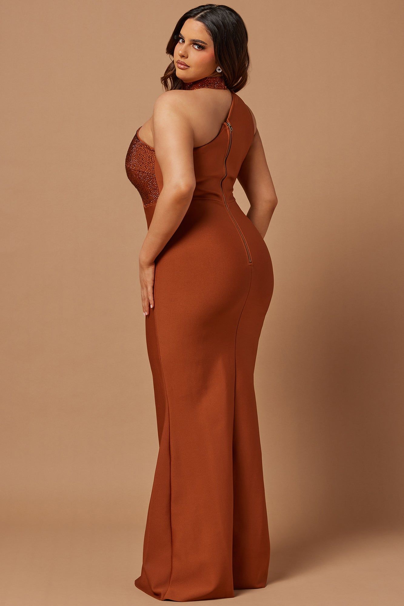 Ella Embellished Bandage Gown - Cognac sold by Fashion Nova product image thumbnail 8