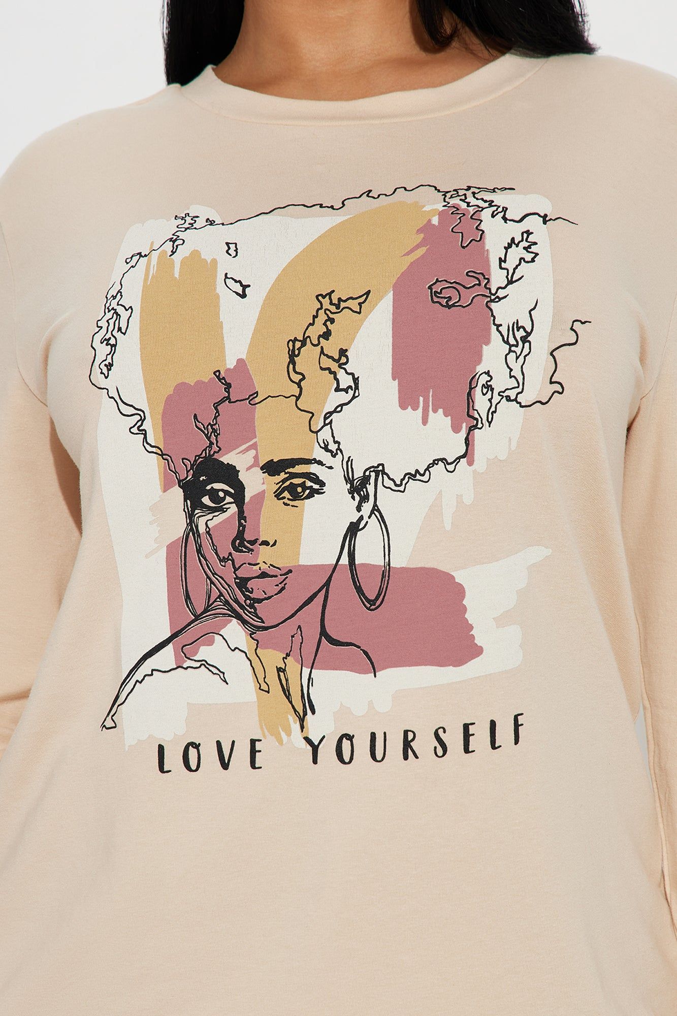 Journey To Self Love Long Sleeve Tee - Natural/Combo sold by Fashion Nova product image thumbnail 3