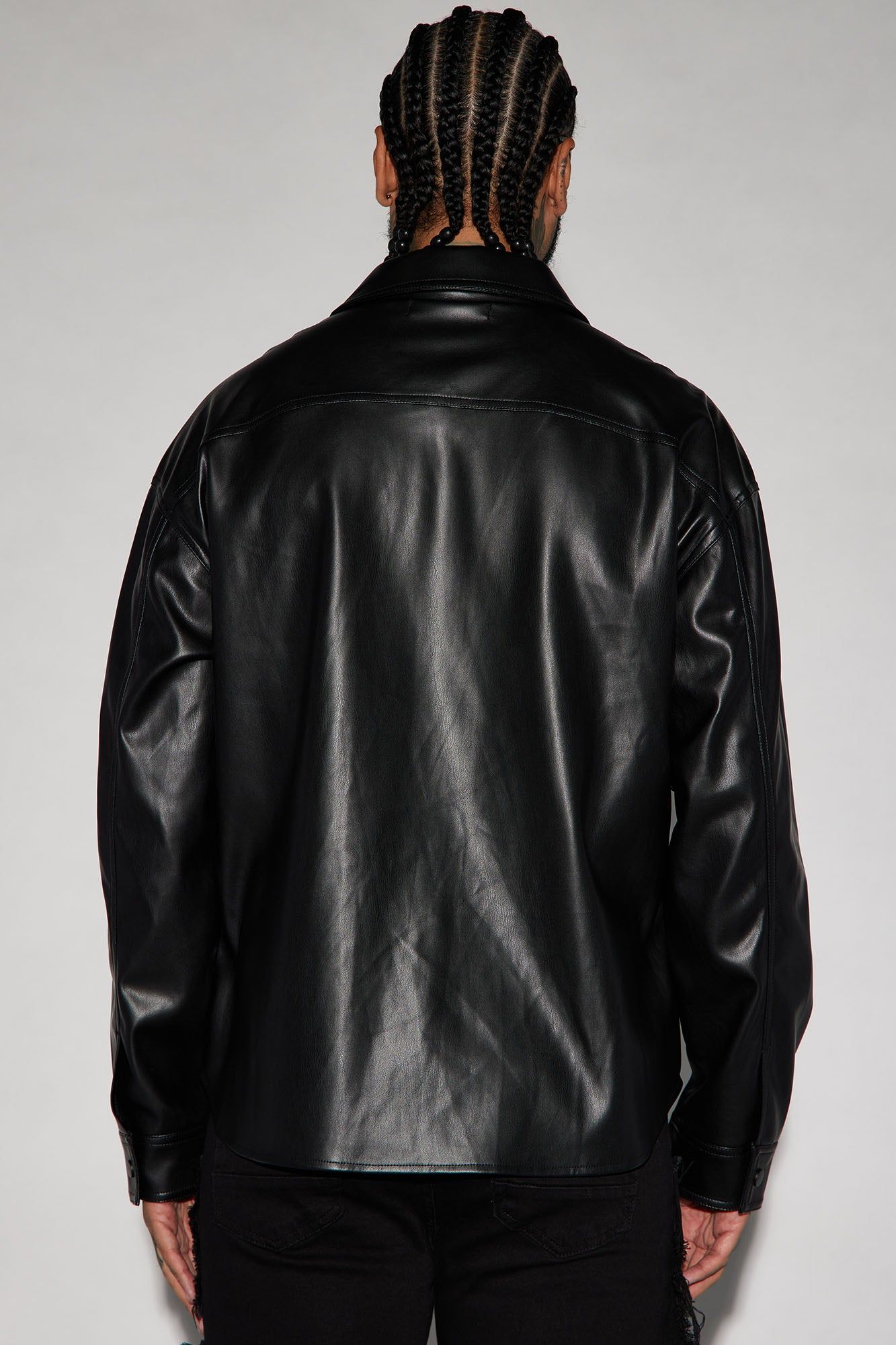 Covert Faux Leather Button Up Shirt - Black sold by Fashion Nova product image thumbnail 4