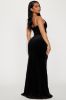 Pearly Nights Velvet Maxi Dress - Black sold by Fashion Nova