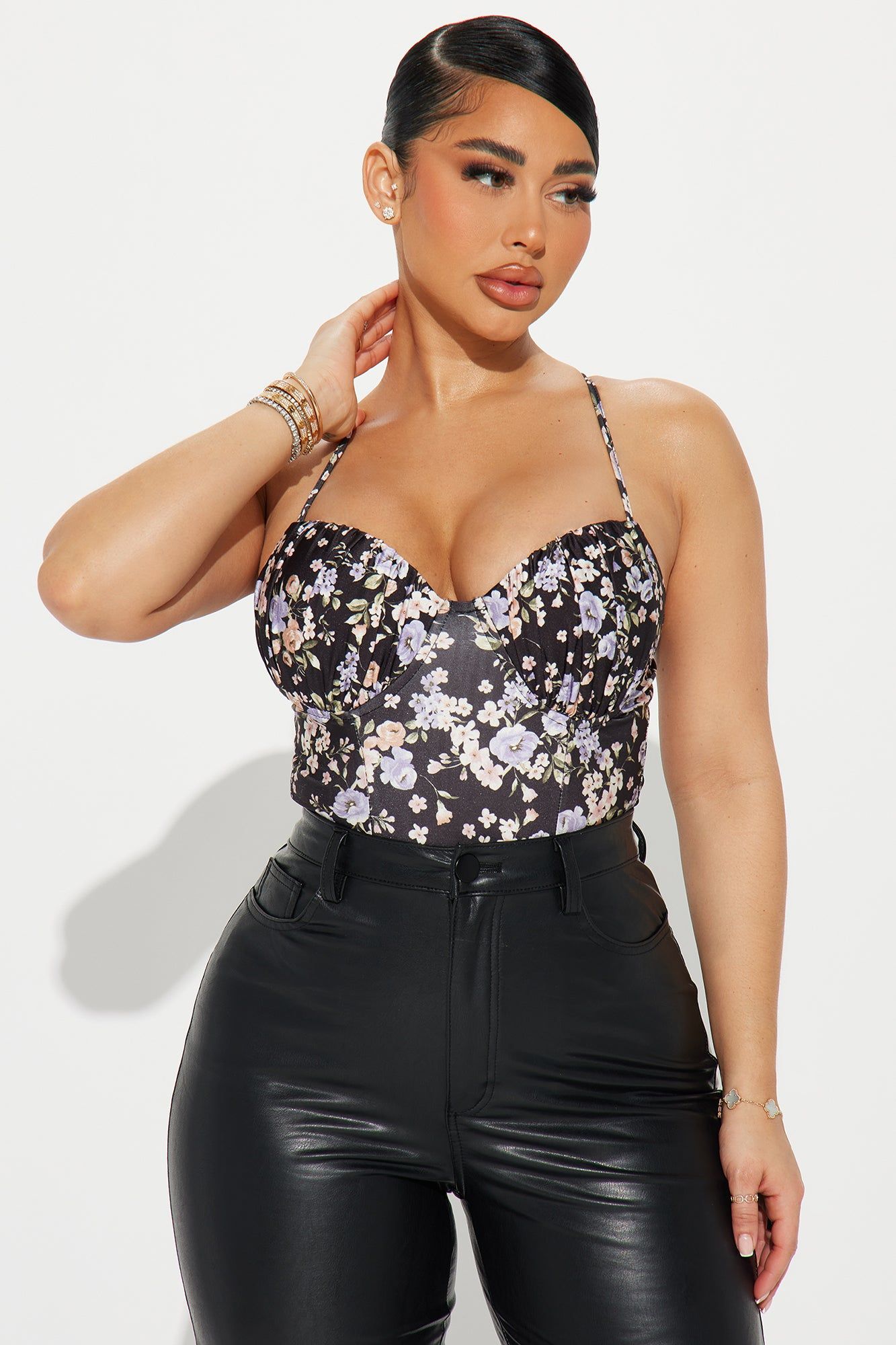 Forever Yours Floral Bodysuit - Black/combo sold by Fashion Nova product image thumbnail 3