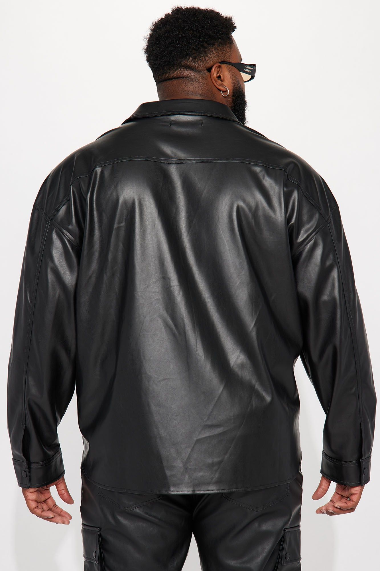 Covert Faux Leather Button Up Shirt - Black sold by Fashion Nova product image thumbnail 6
