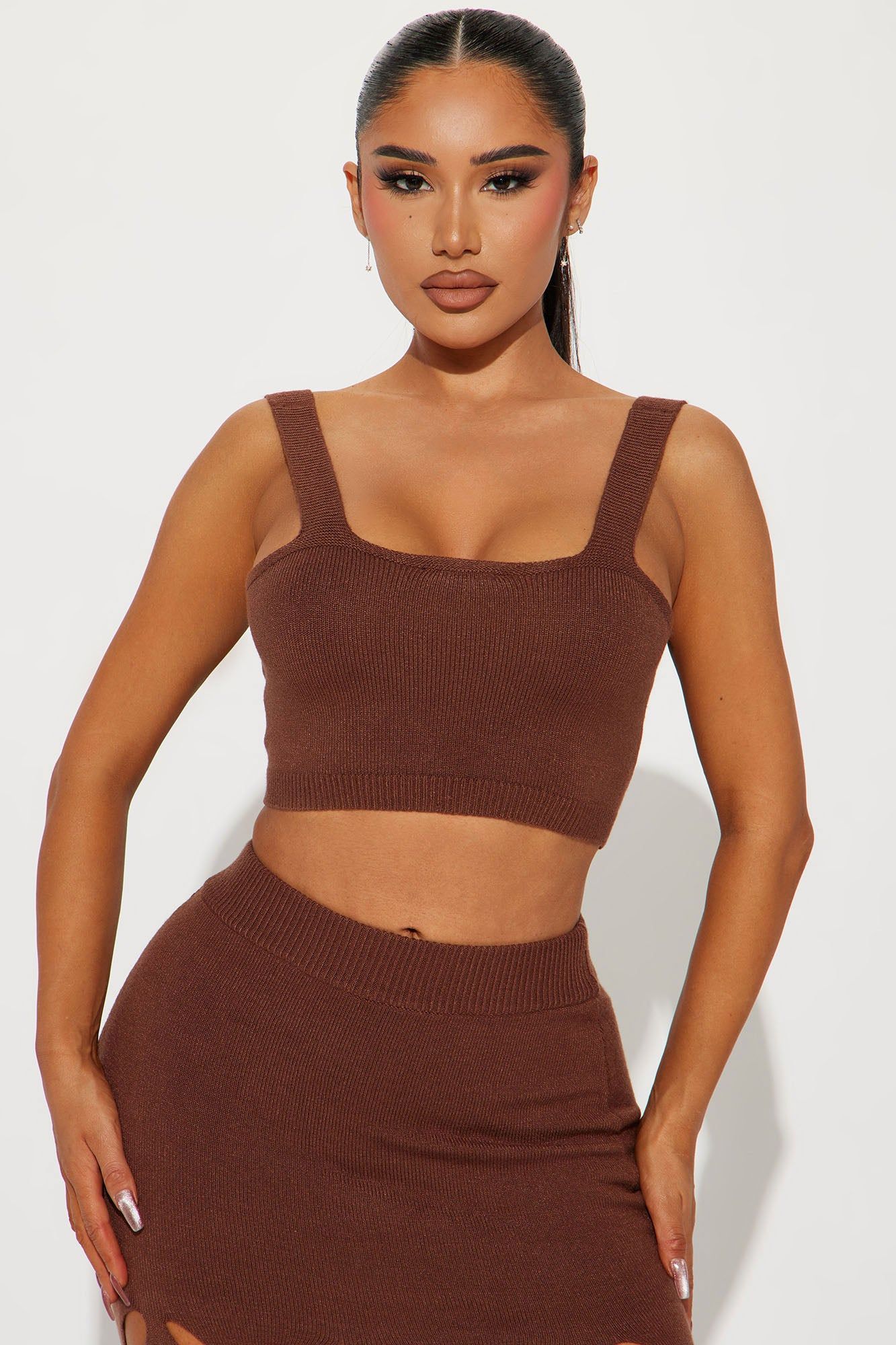Sarai Sweater Skirt Set - Chocolate sold by Fashion Nova product image thumbnail 2