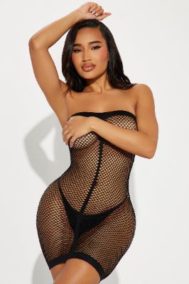 Watch My Back Strappy Dress Bodystocking - Black sold by Fashion Nova