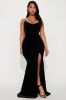 Pearly Nights Velvet Maxi Dress - Black sold by Fashion Nova