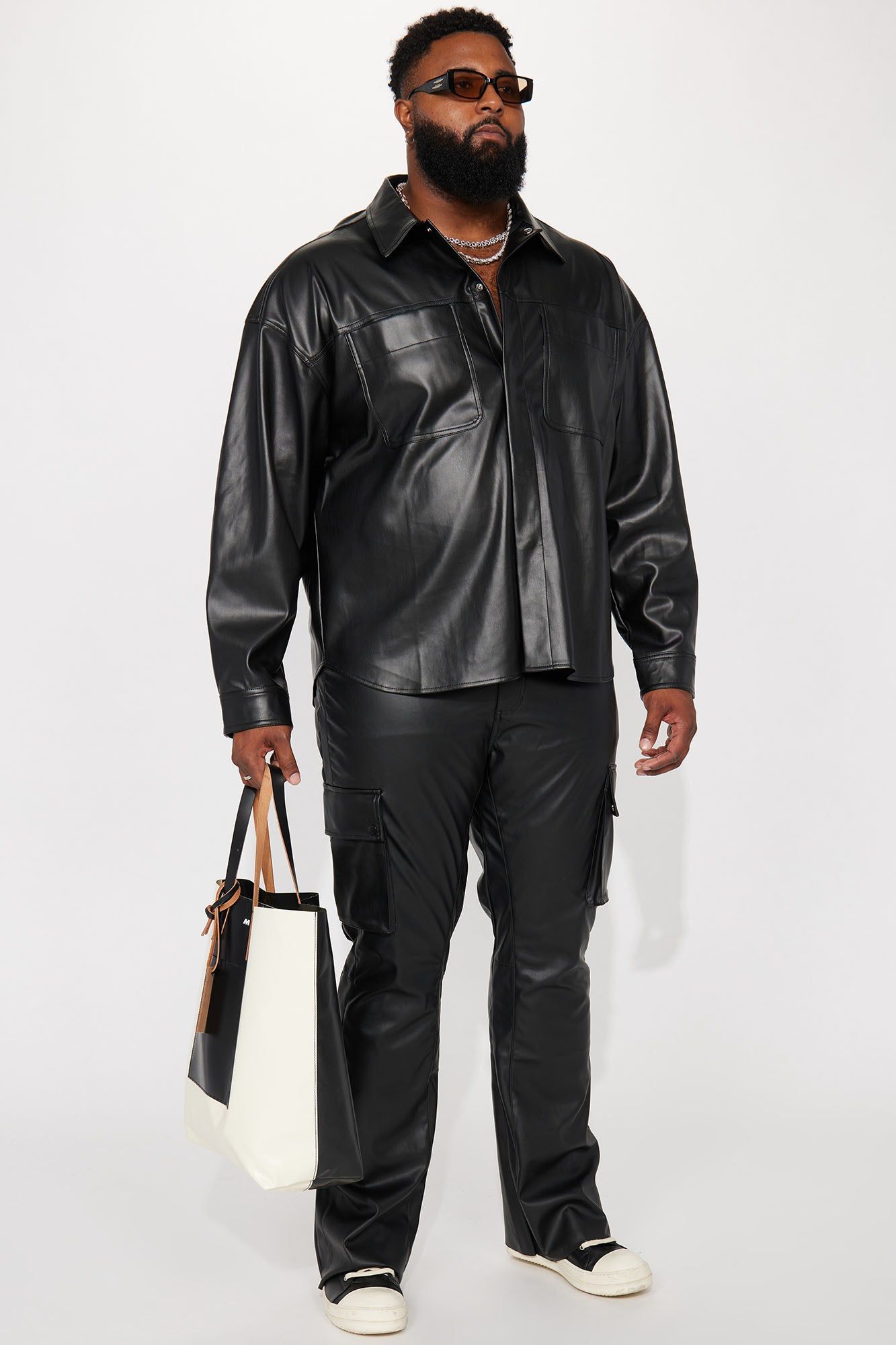 Covert Faux Leather Button Up Shirt - Black sold by Fashion Nova product image thumbnail 5