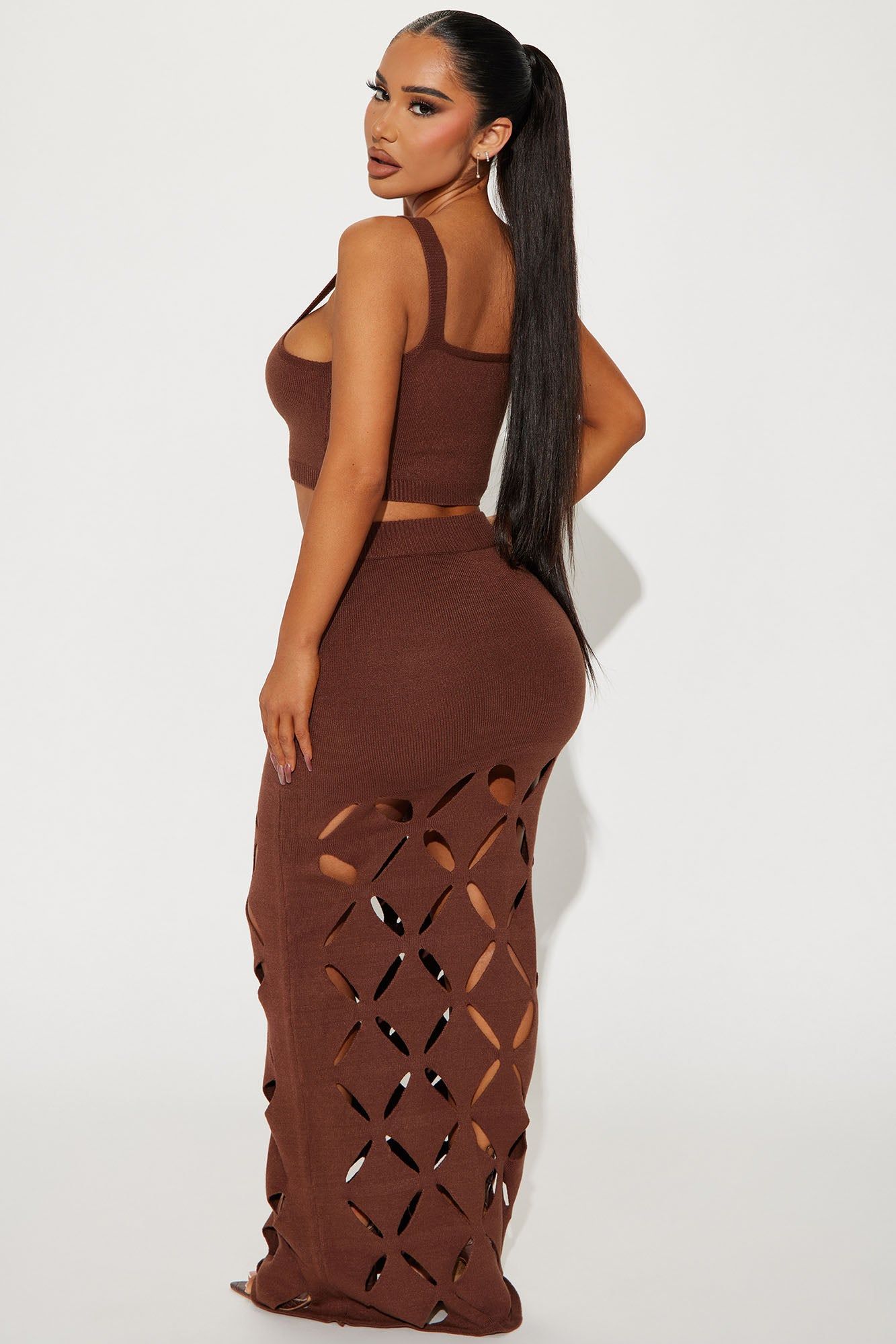 Sarai Sweater Skirt Set - Chocolate sold by Fashion Nova product image thumbnail 3