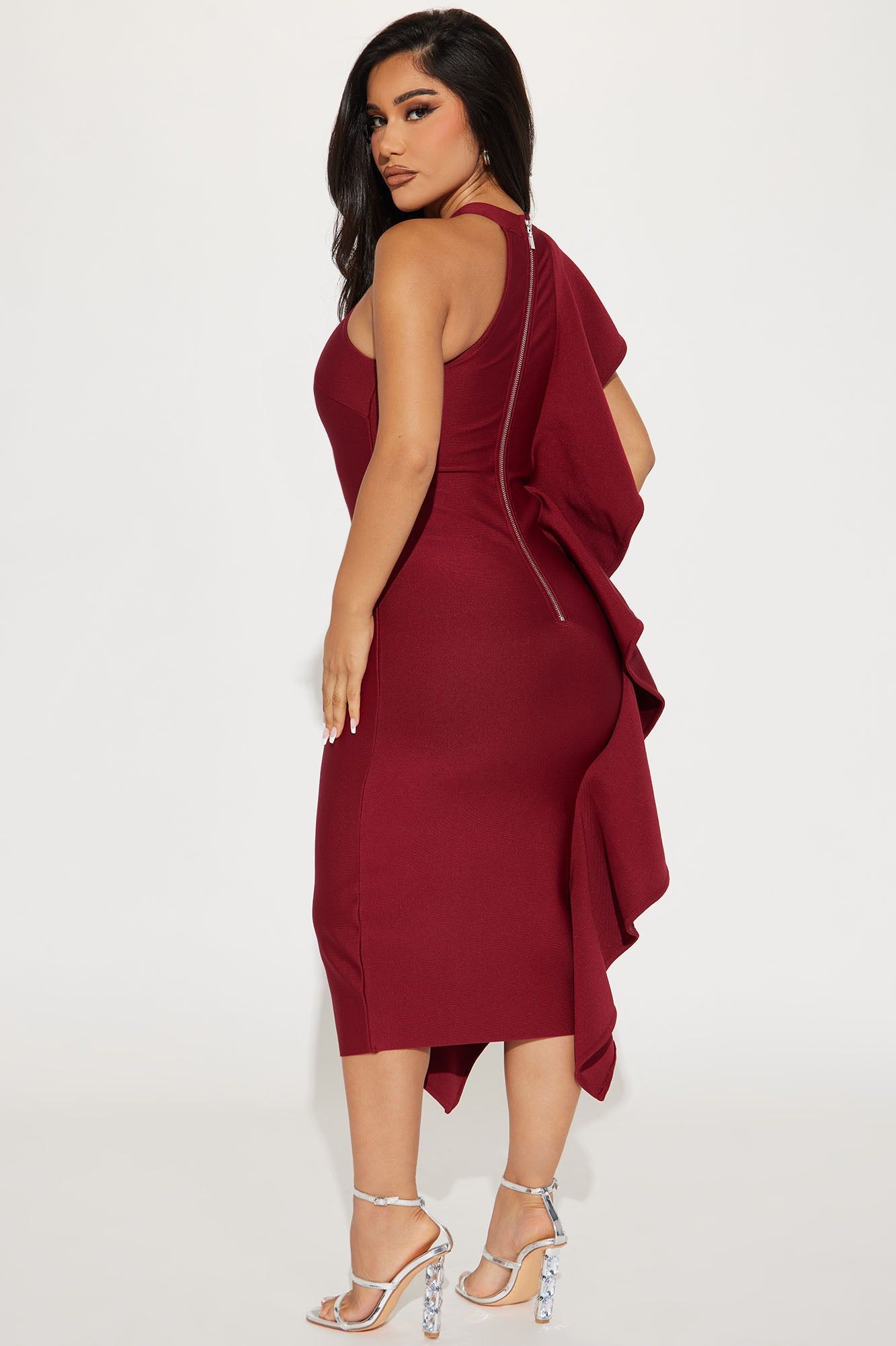 Raylin Bandage Midi Dress - Burgundy sold by Fashion Nova product image thumbnail 3