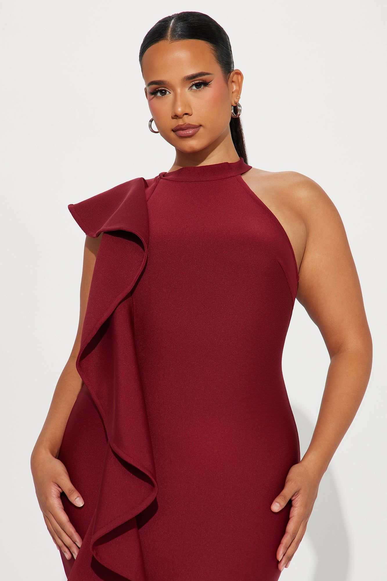 Raylin Bandage Midi Dress - Burgundy sold by Fashion Nova product image thumbnail 5