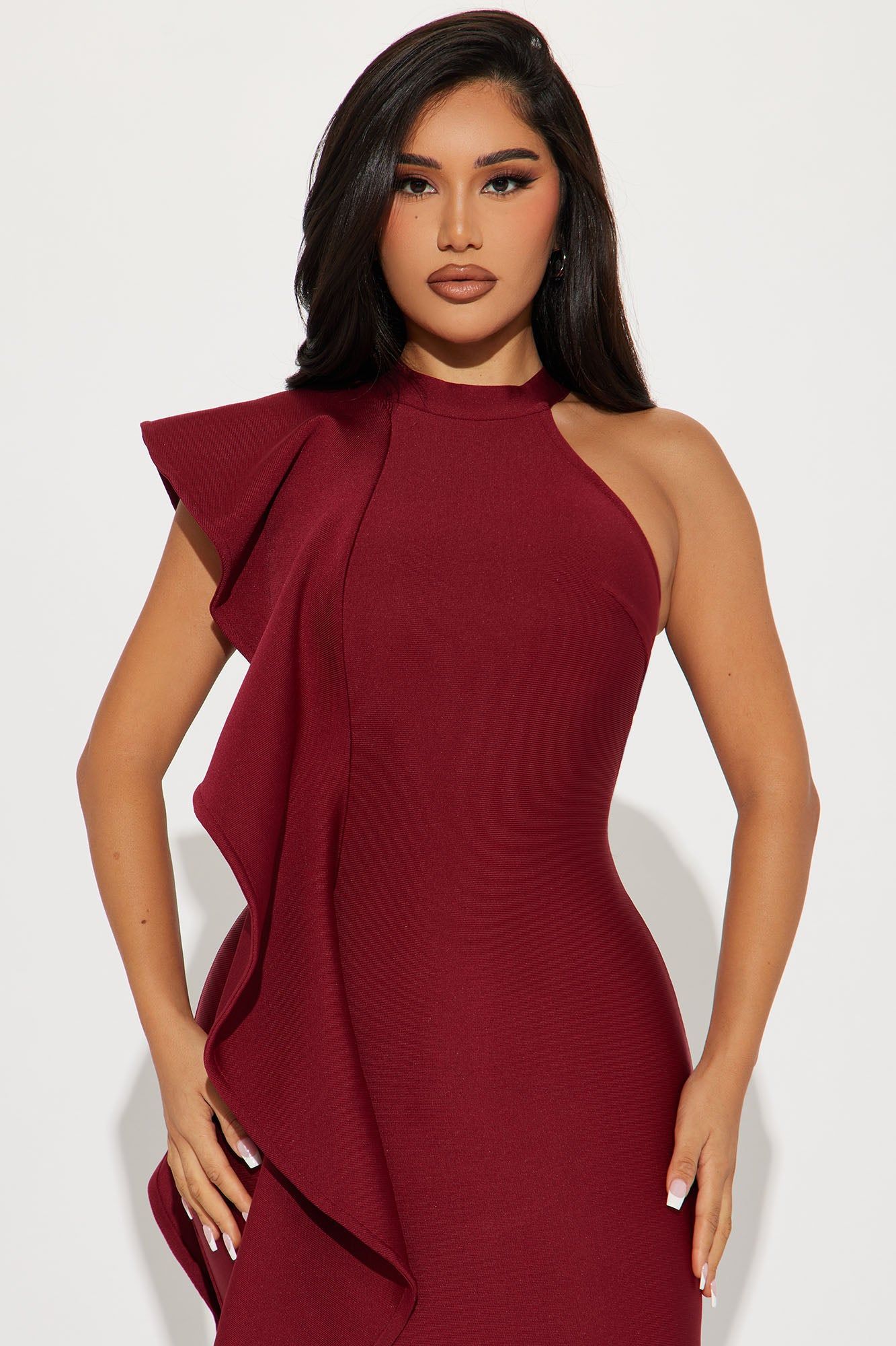 Raylin Bandage Midi Dress - Burgundy sold by Fashion Nova product image thumbnail 2