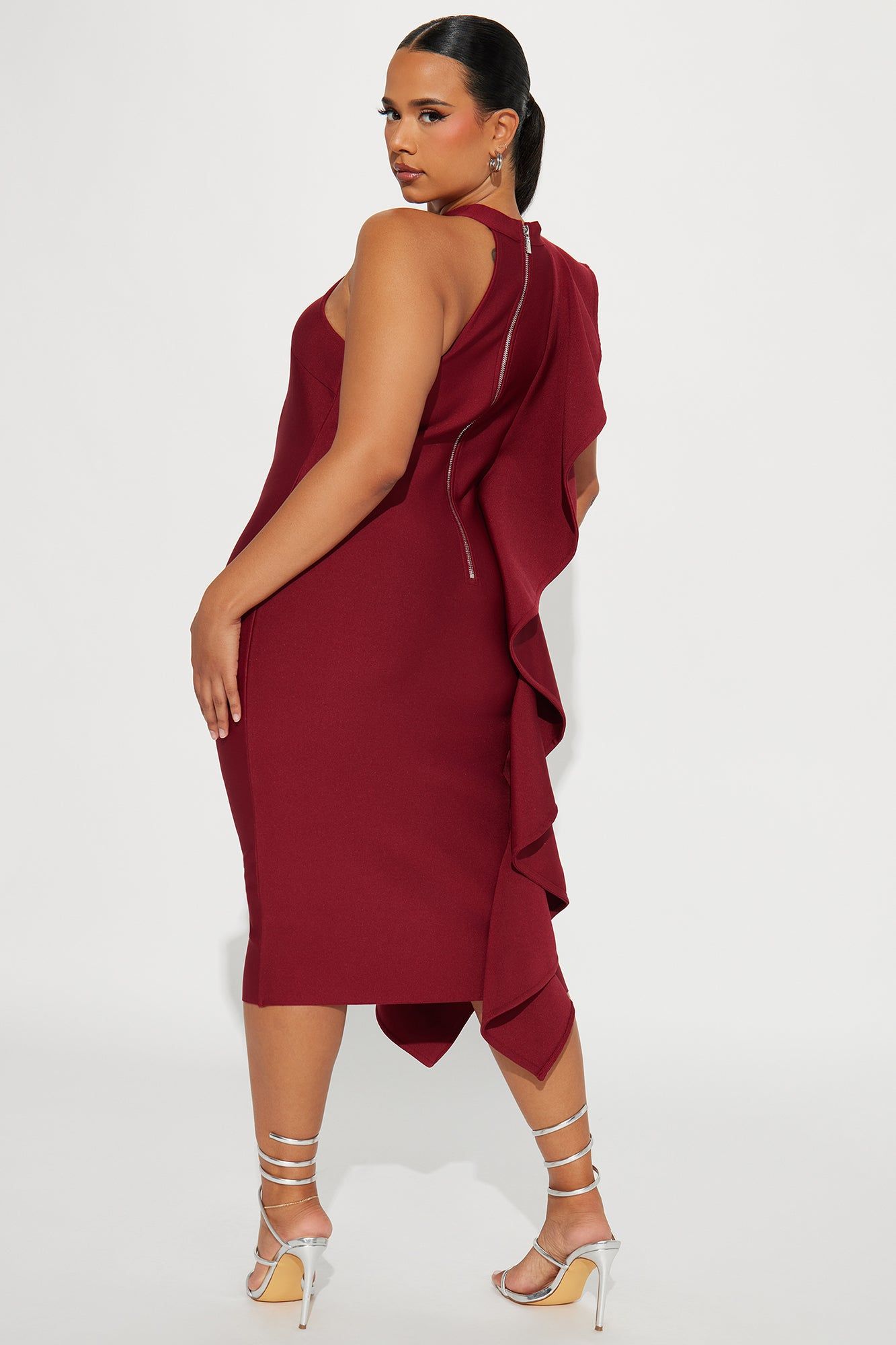 Raylin Bandage Midi Dress - Burgundy sold by Fashion Nova product image thumbnail 6