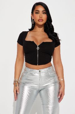 Making Changes Ribbed Top - Black sold by Fashion Nova