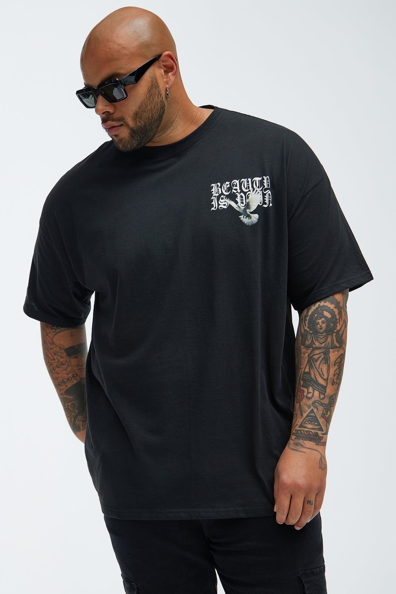 Beauty Is Pain Short Sleeve Tee - Black sold by Fashion Nova product image thumbnail 4