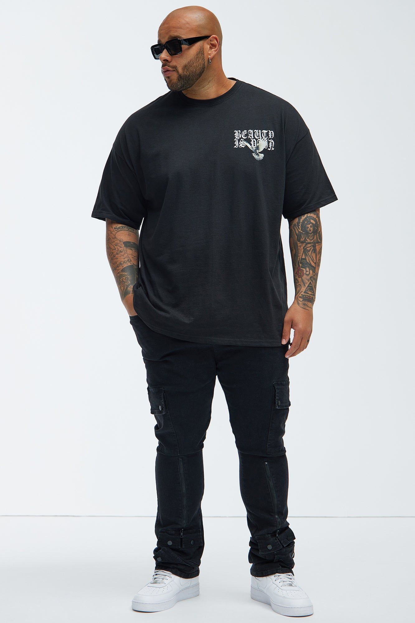 Beauty Is Pain Short Sleeve Tee - Black sold by Fashion Nova product image thumbnail 5