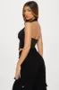 Hot AF Cut Out Halter Top - Black sold by Fashion Nova
