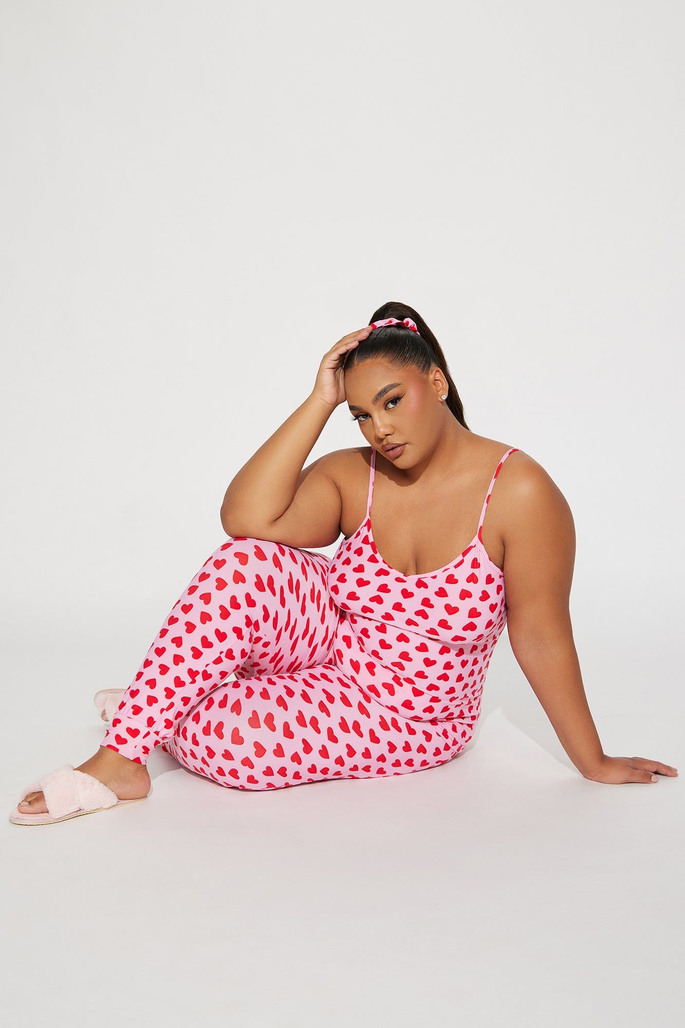 It's All Love 3 Piece PJ Jogger Set - Pink/combo sold by Fashion Nova product image thumbnail 4