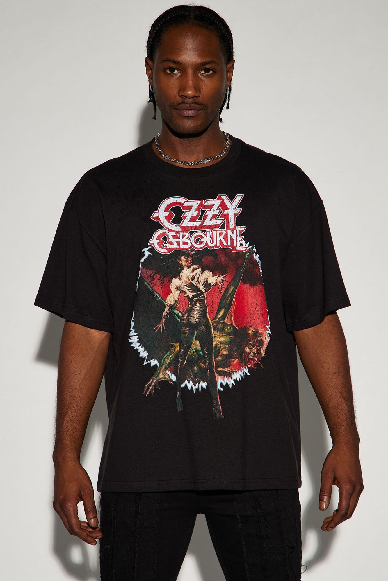 Ozzy Osbourne Oversized Short Sleeve Tee - Black sold by Fashion Nova