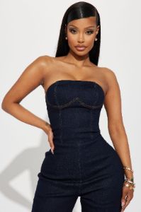 Uncut Denim Jumpsuit - Dark Denim sold by Fashion Nova