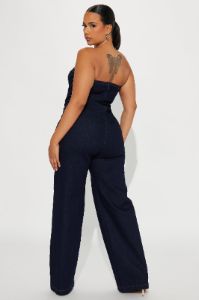 Uncut Denim Jumpsuit - Dark Denim sold by Fashion Nova
