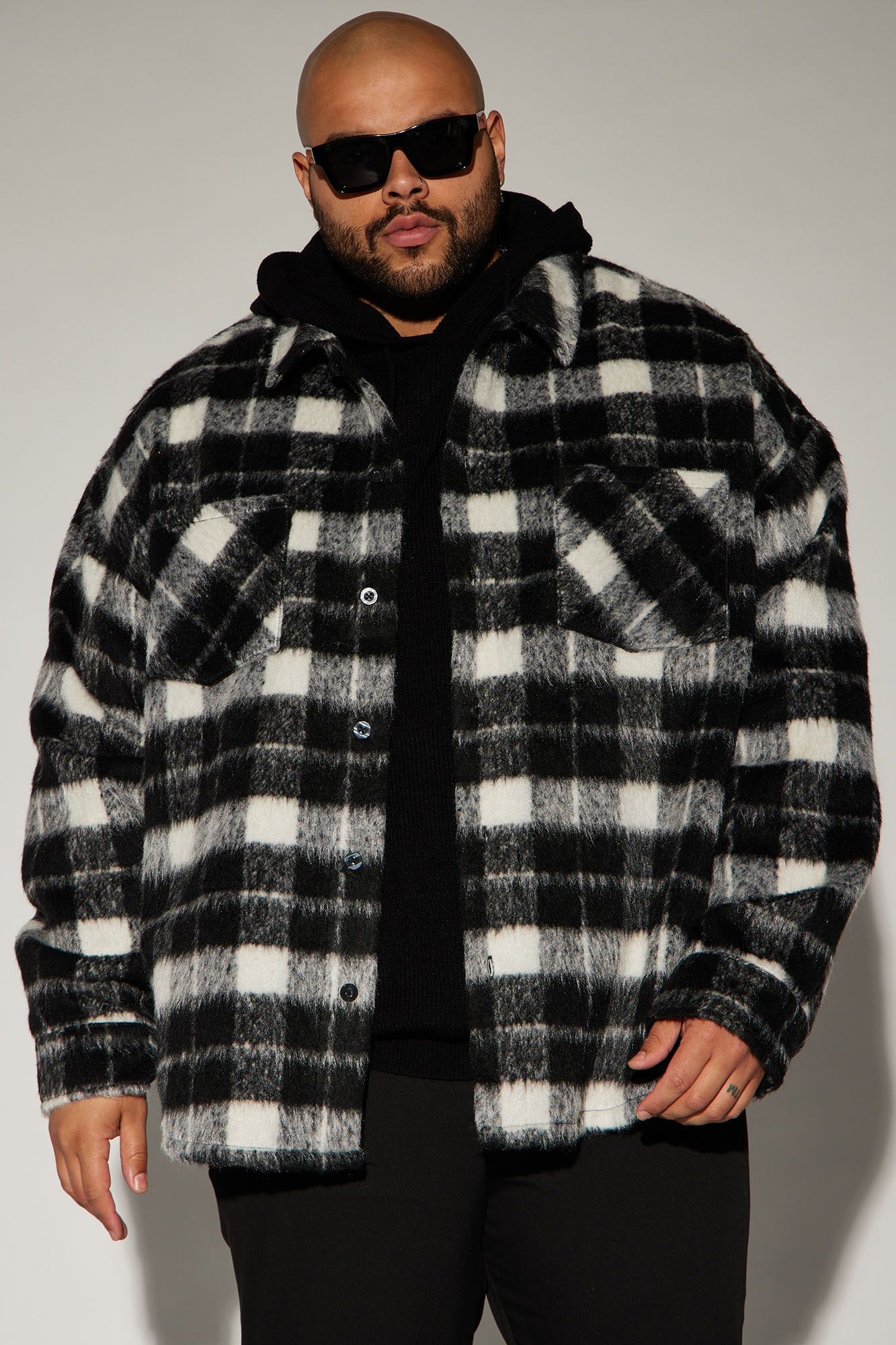 See What Happens Shacket - Black/White sold by Fashion Nova product image thumbnail 4