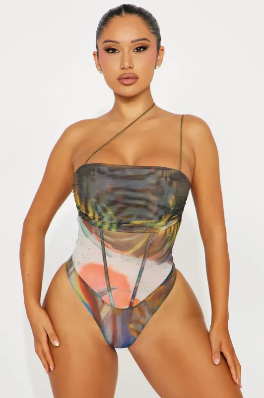 Madi Mesh Corset Bodysuit - Multi Color sold by Fashion Nova
