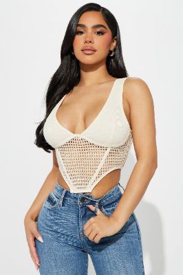 Sweet Escape Corset Top - Cream sold by Fashion Nova