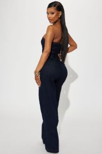 Uncut Denim Jumpsuit - Dark Denim sold by Fashion Nova