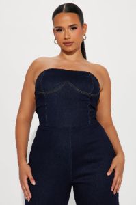 Uncut Denim Jumpsuit - Dark Denim sold by Fashion Nova