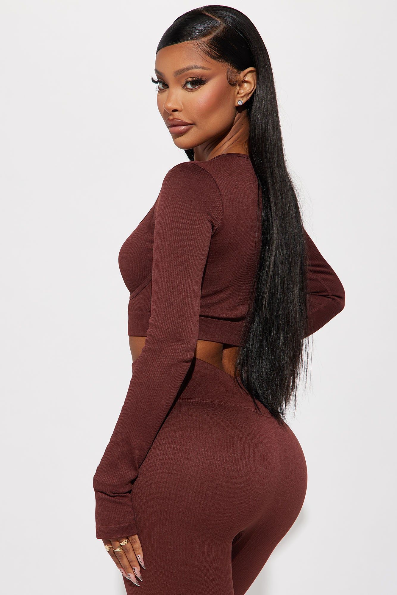 Werk It Seamless Long Sleeve Active Top - Mocha sold by Fashion Nova product image thumbnail 3