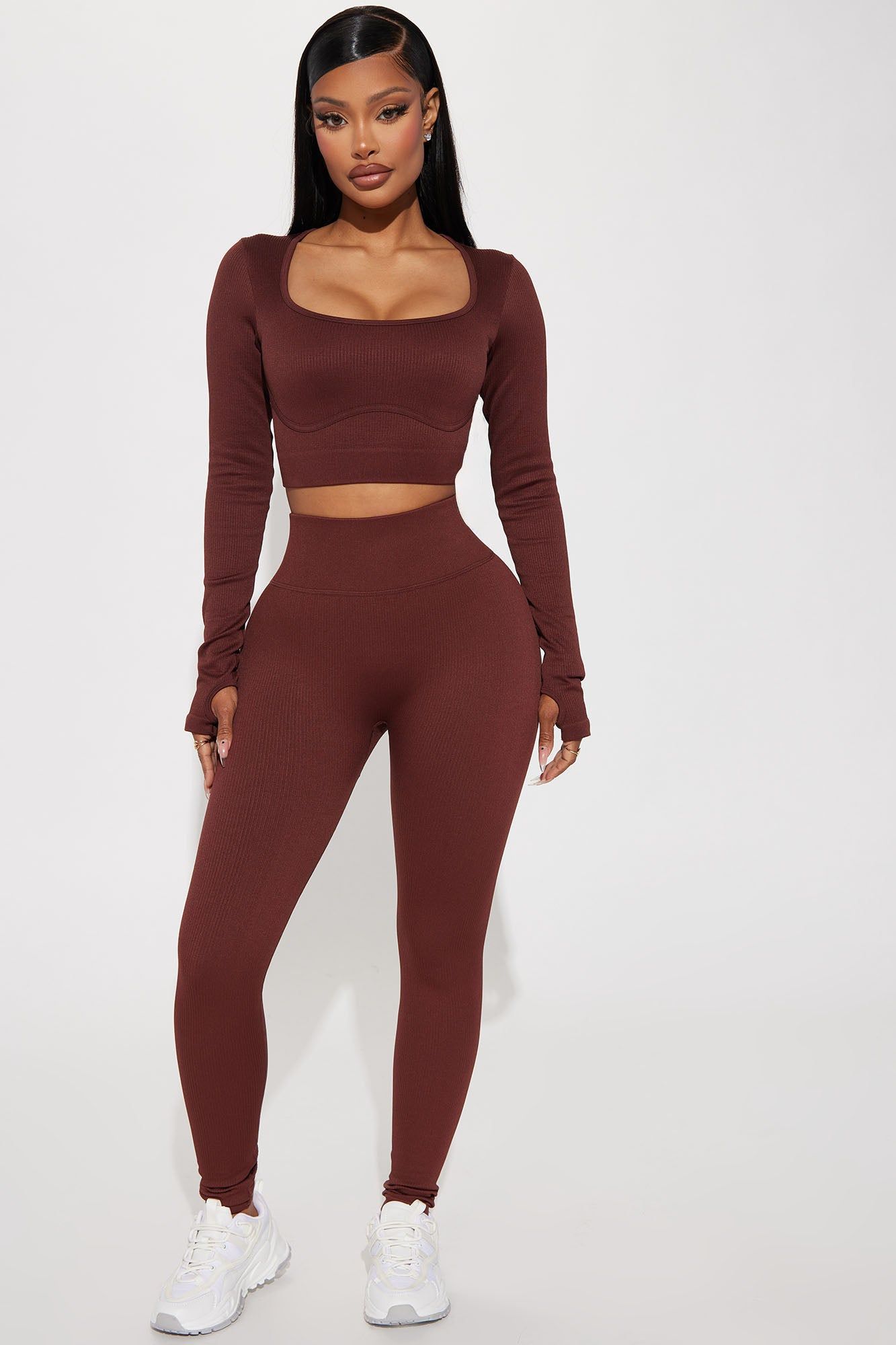Werk It Seamless Long Sleeve Active Top - Mocha sold by Fashion Nova product image thumbnail 2