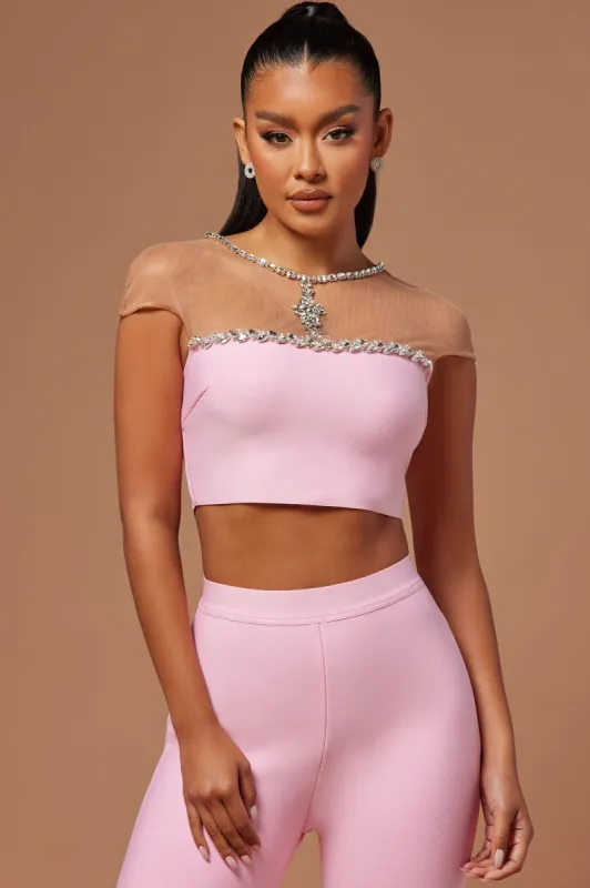 Brooke Bandage Crop Top - Pink sold by Fashion Nova