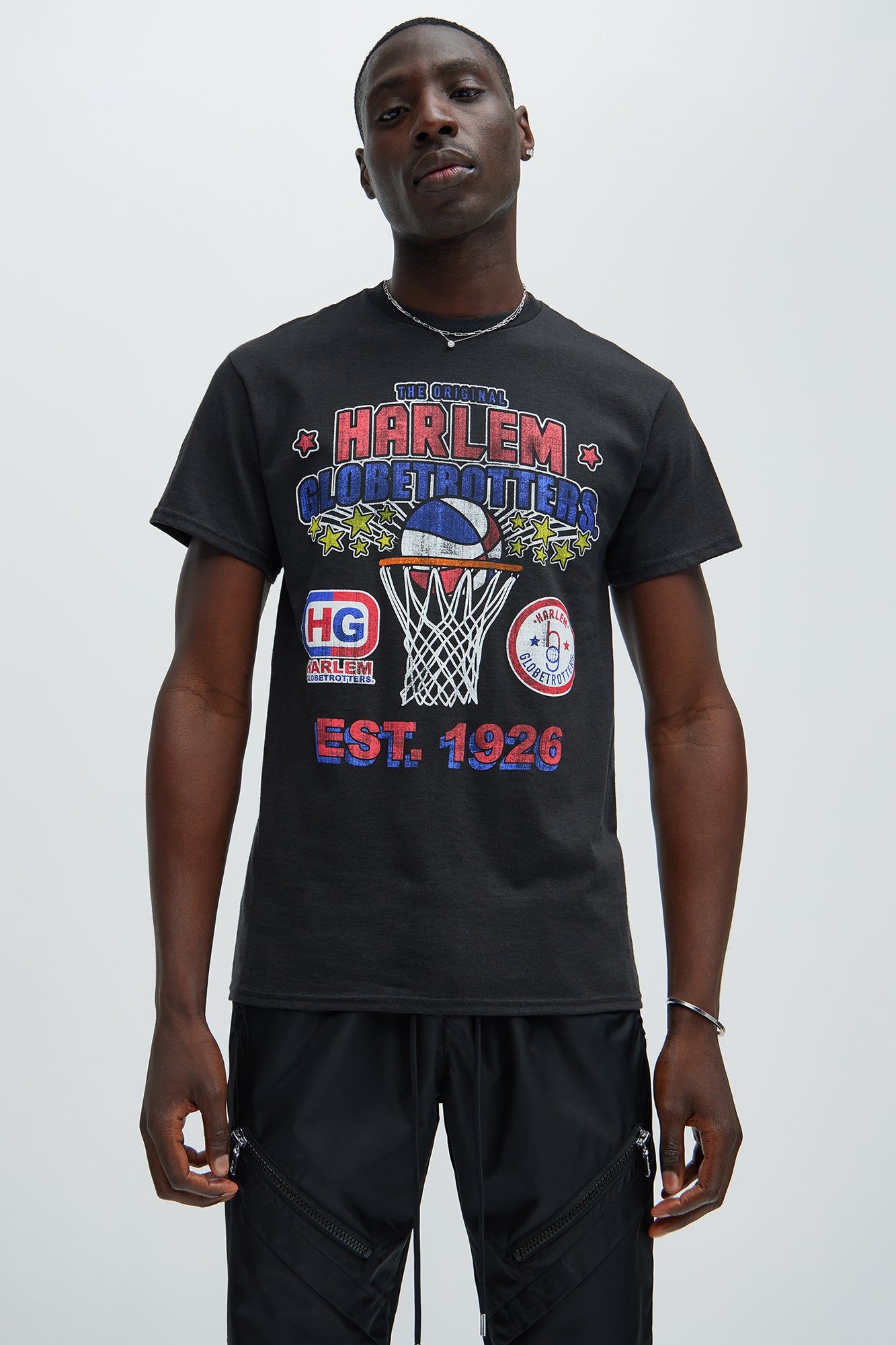 The Original Harlem Globetrotters Short Sleeve Tee - Black sold by Fashion Nova