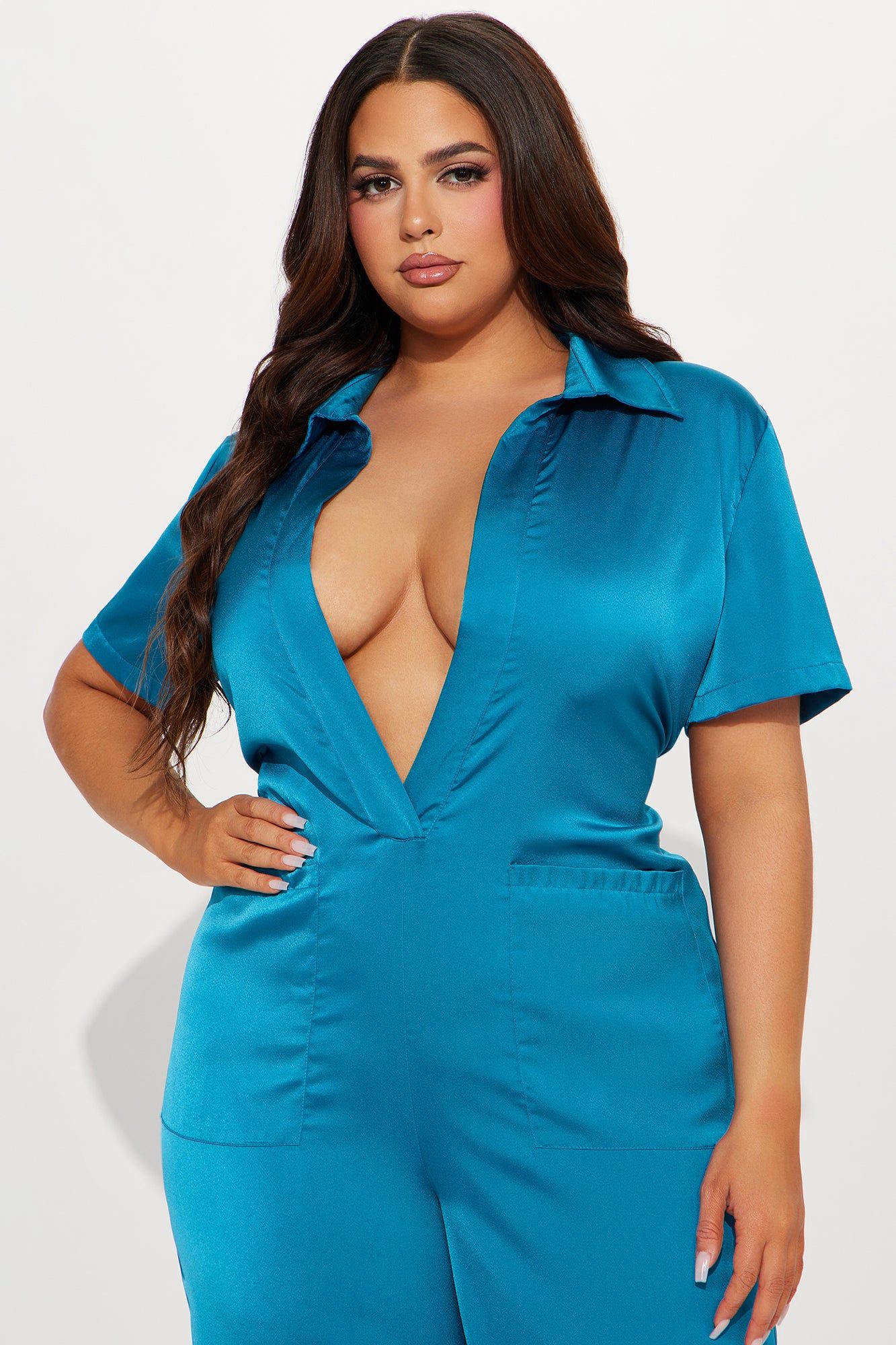 Nyra Satin Jumpsuit - Jade sold by Fashion Nova product image thumbnail 2