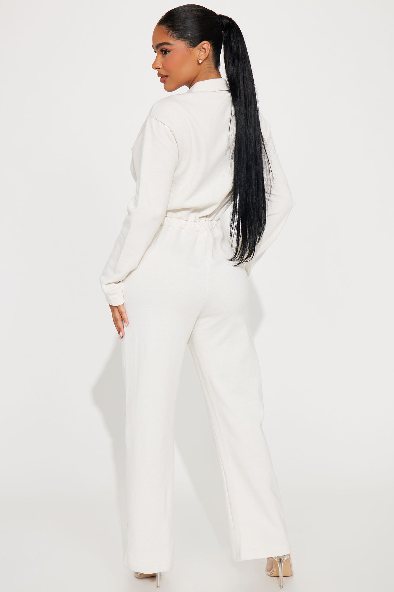 Chill Afternoon French Terry Jumpsuit - Cream sold by Fashion Nova product image thumbnail 3
