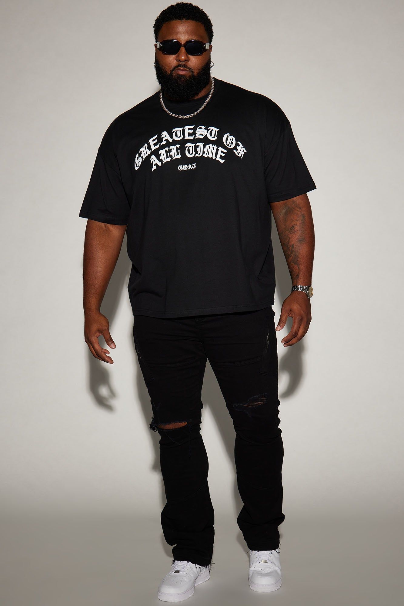 The Greatest Goat Of All Time Oversized Short Sleeve Tee - Black sold by Fashion Nova product image thumbnail 5