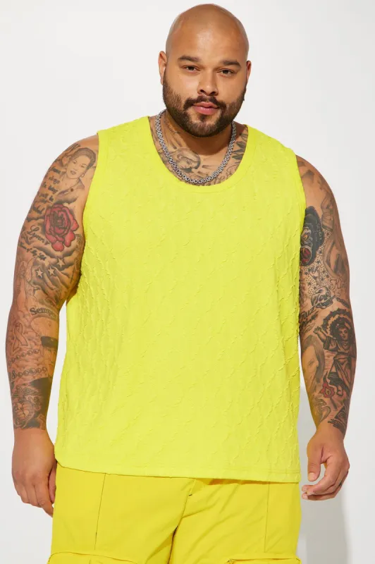 Ruched Helix Tank - Yellow sold by Fashion Nova