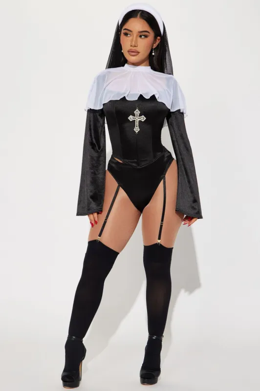 Sister Sin Nun 4 Piece Costume Set - Black/White sold by Fashion Nova