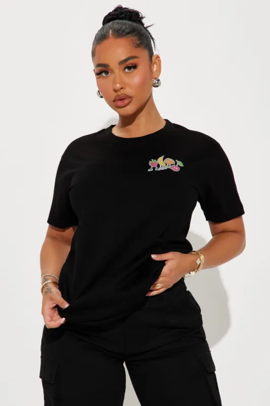 Feeling Fruity Graphic Tee - Black sold by Fashion Nova