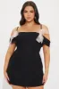 Cute As A Bow Mesh Micro Mini Dress - Black/Pink sold by Fashion Nova