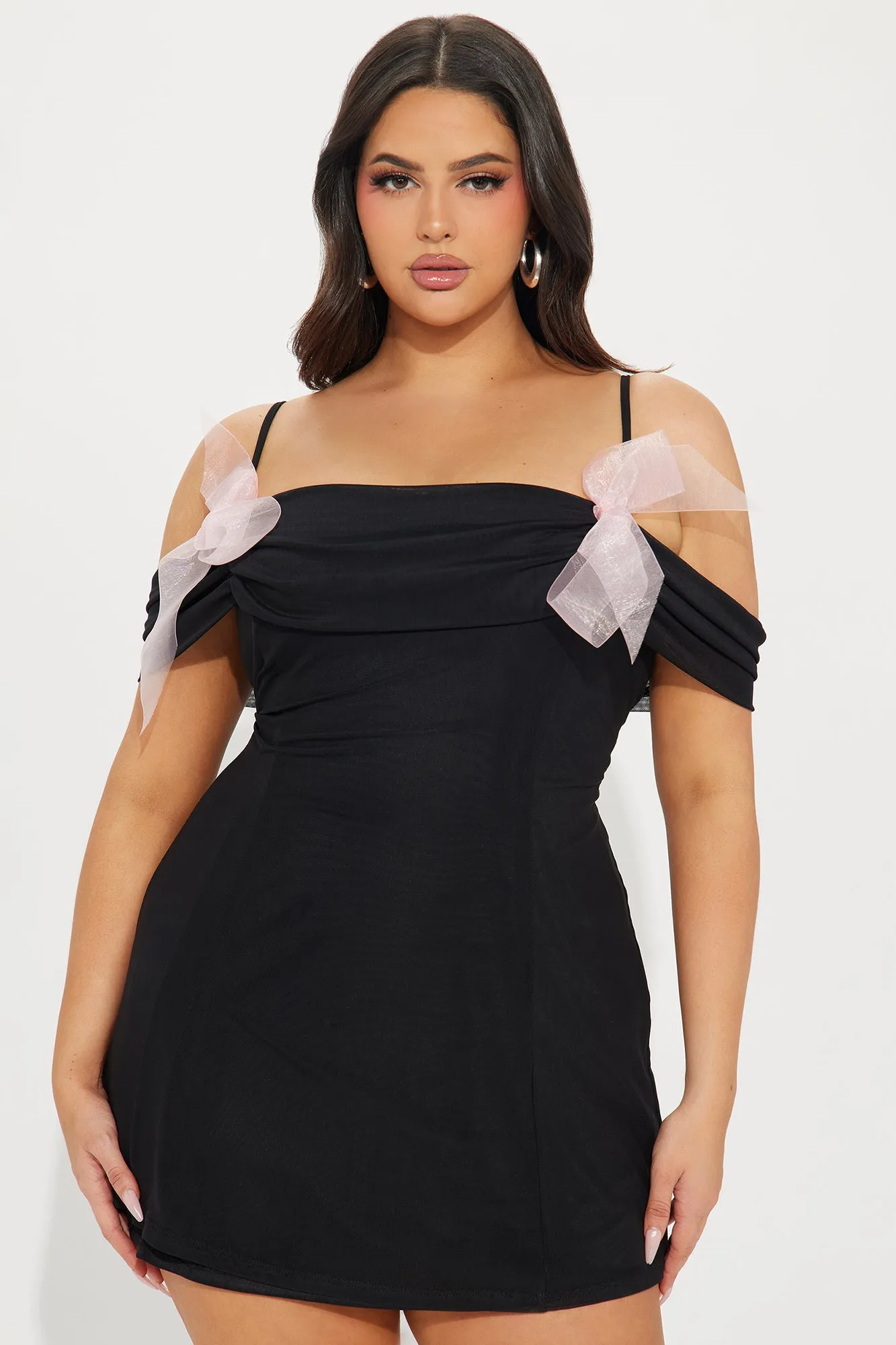 Cute As A Bow Mesh Micro Mini Dress - Black/Pink sold by Fashion Nova product image thumbnail 5