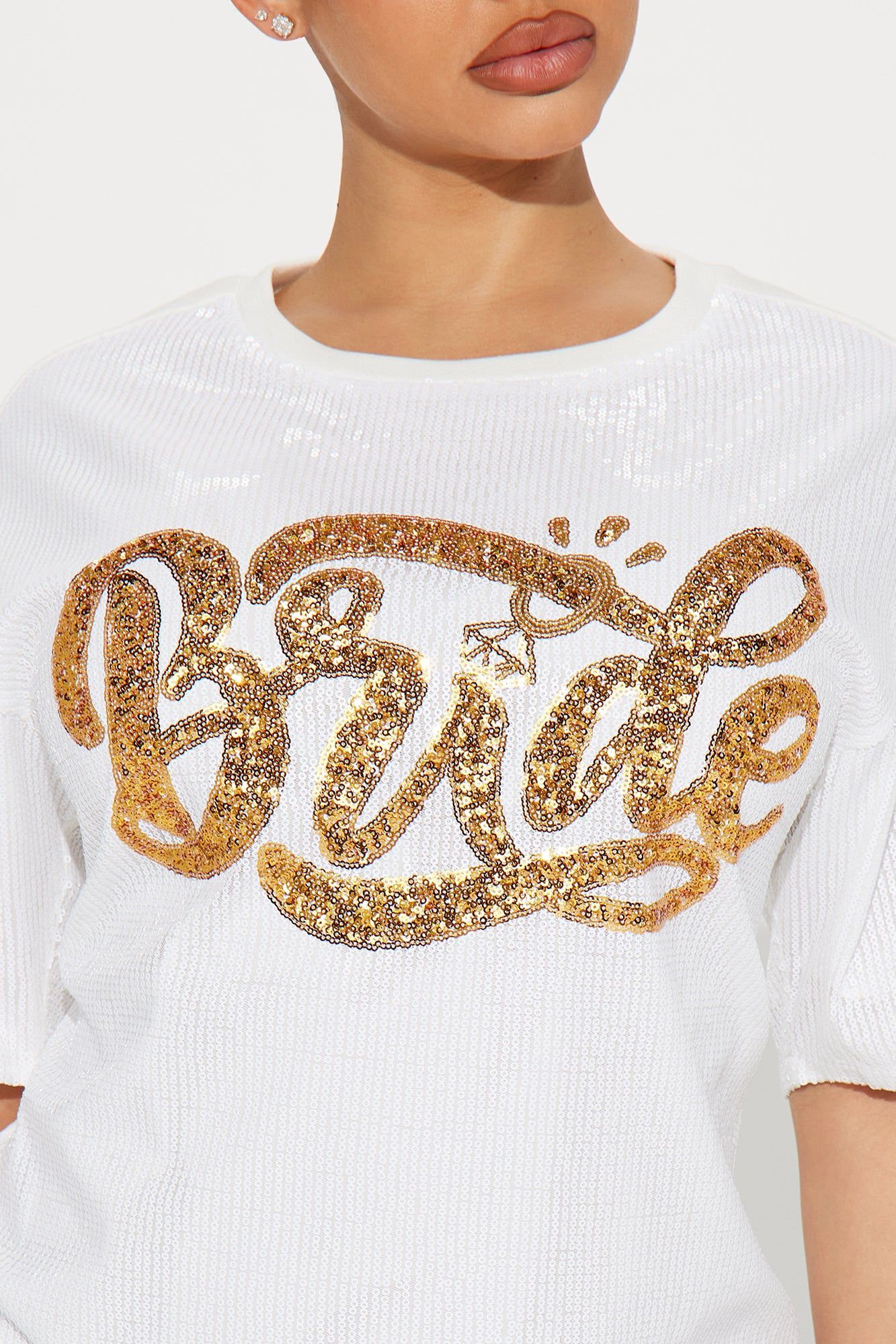 Bride Sequin Mini Dress - Gold/combo sold by Fashion Nova product image thumbnail 3