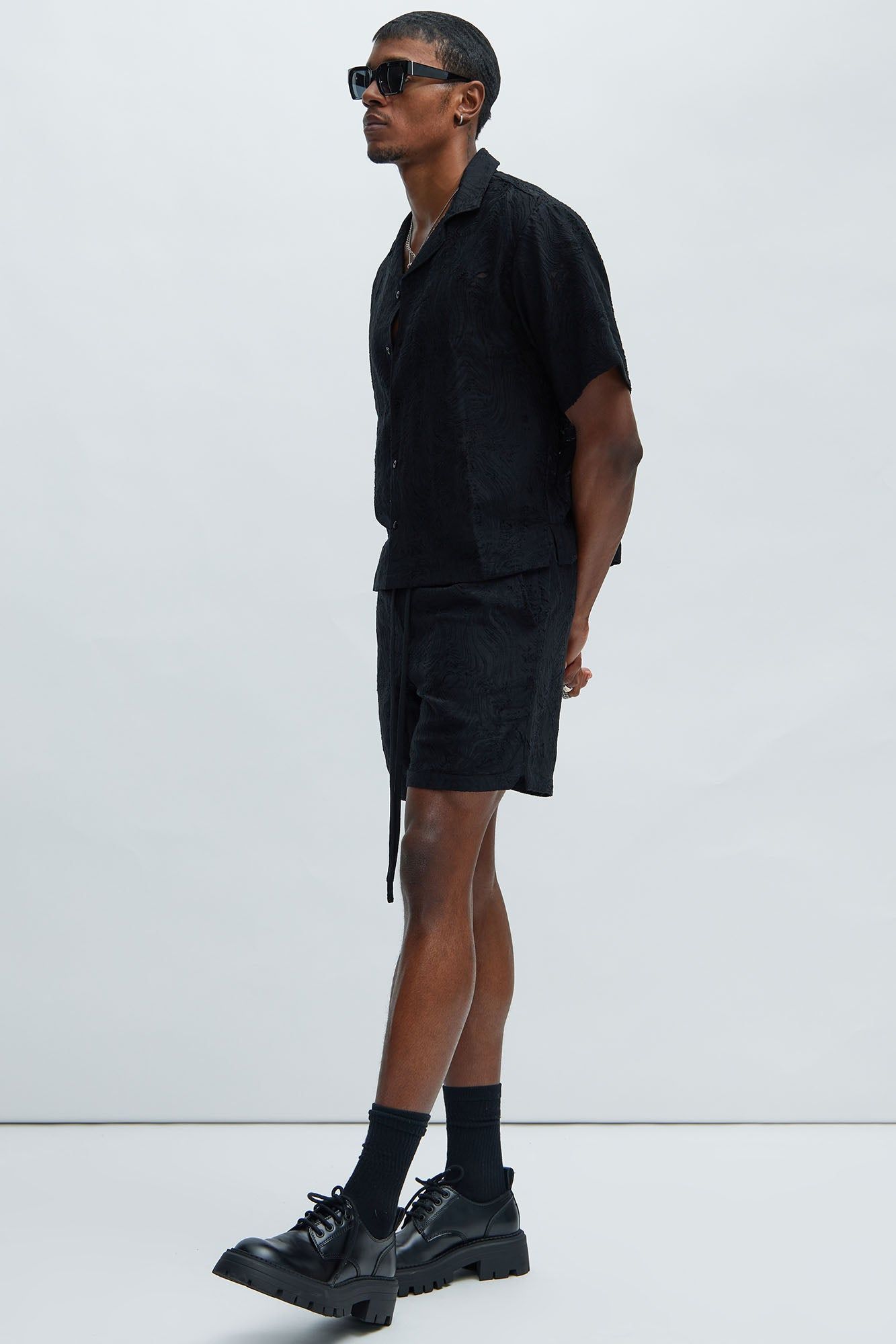 Mirage Textured Warmup Shorts - Black sold by Fashion Nova product image thumbnail 2