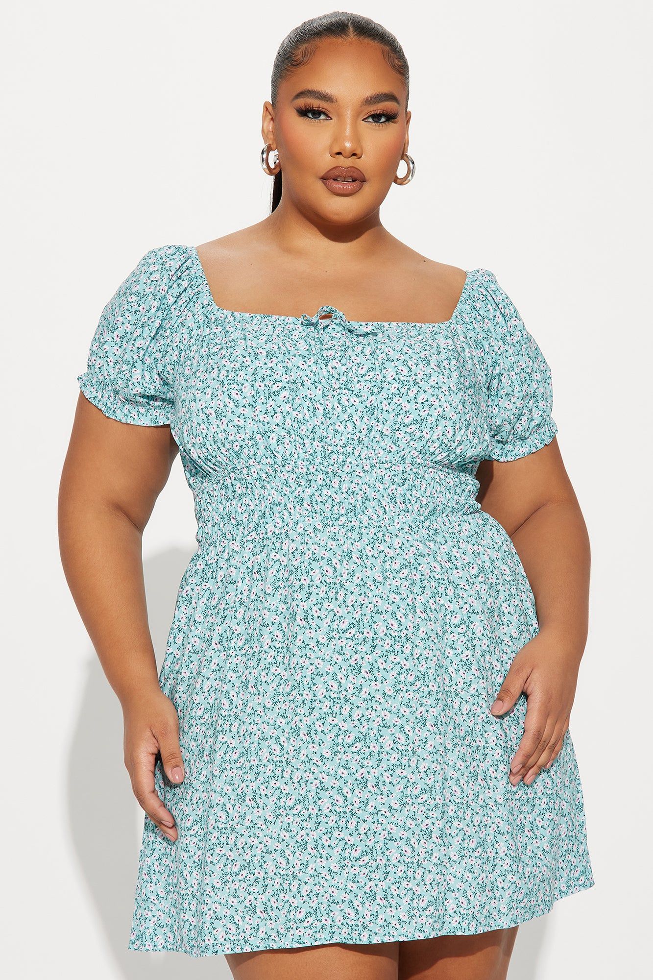 Sally Floral Mini Dress - Turquoise sold by Fashion Nova product image thumbnail 5