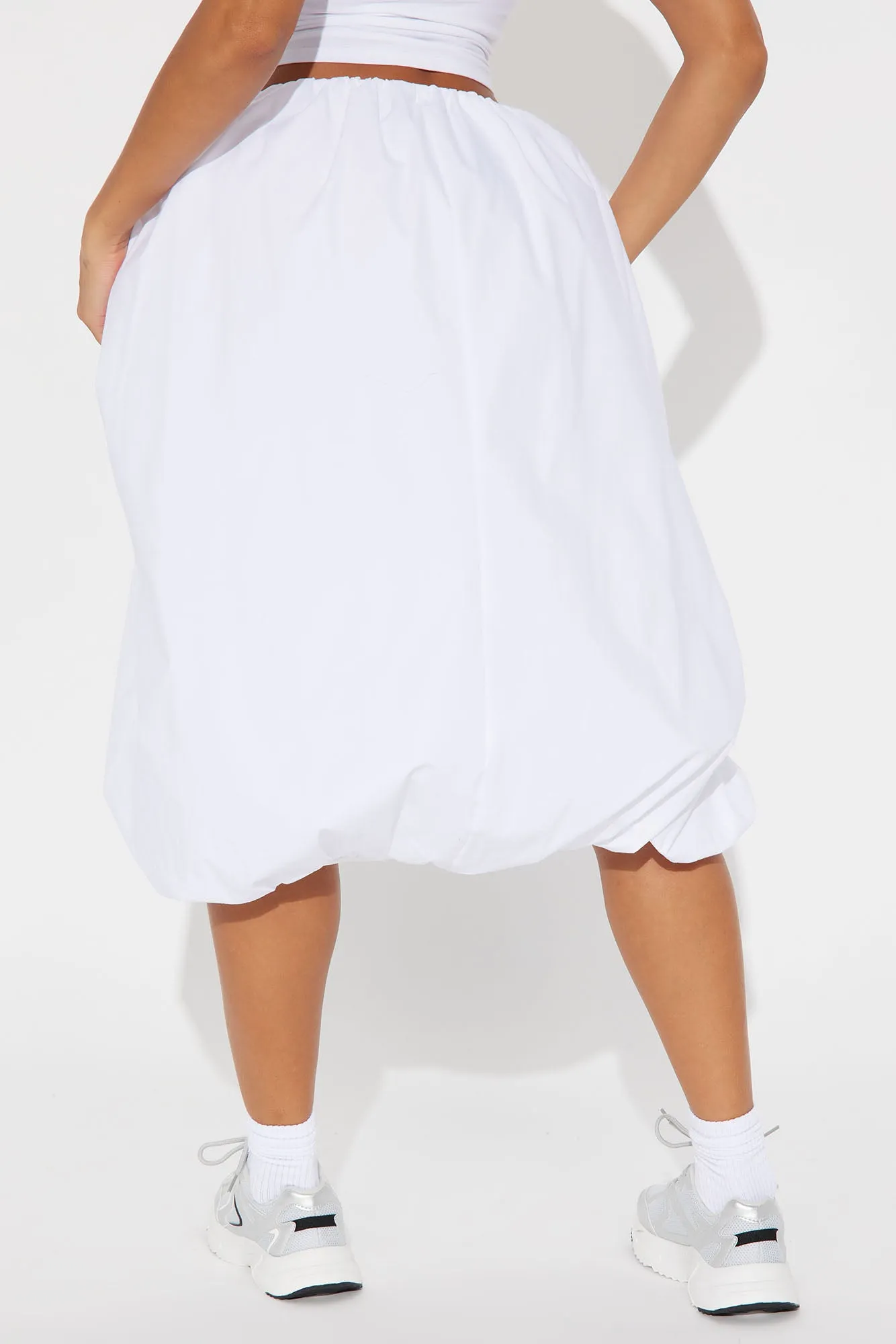 Darla Poplin Bubble Midi Skirt - White sold by Fashion Nova product image thumbnail 3