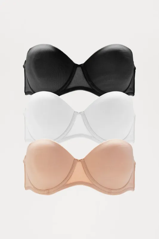 Twice The Options Strapless 3 Pack Bras - Nude/combo sold by Fashion Nova