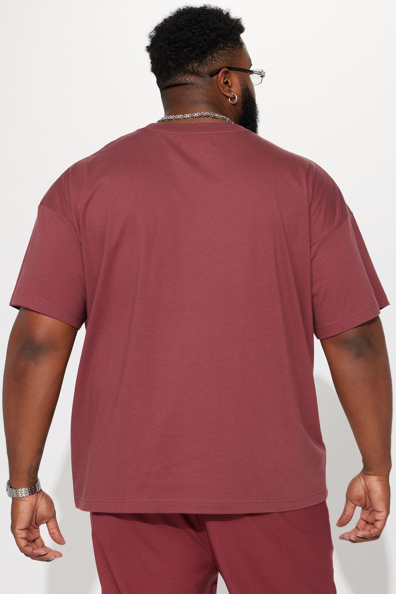 Essential Oversize Short Sleeve Tee - Burgundy sold by Fashion Nova product image thumbnail 6