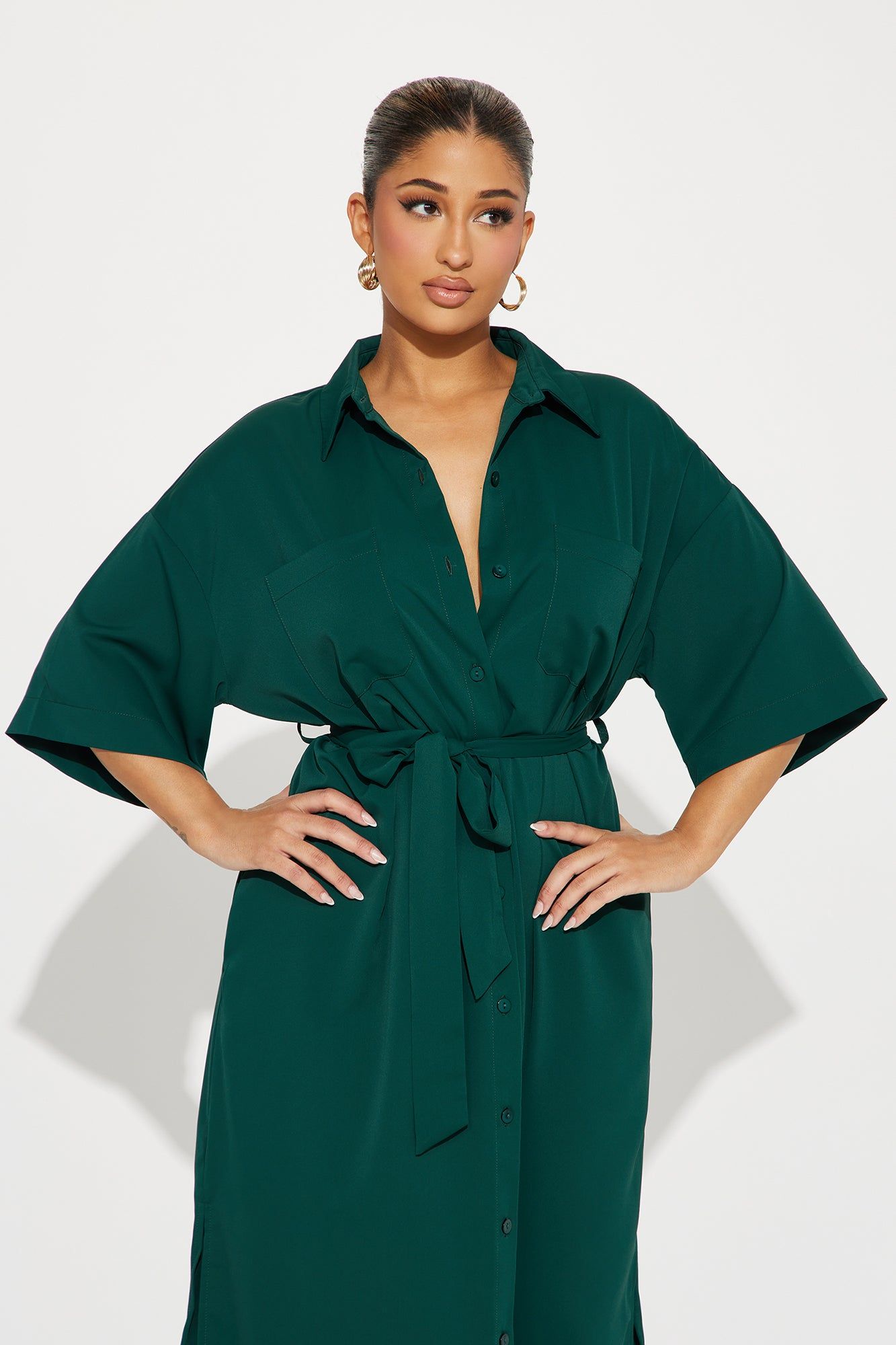 Leila Midi Dress - Hunter sold by Fashion Nova product image thumbnail 2