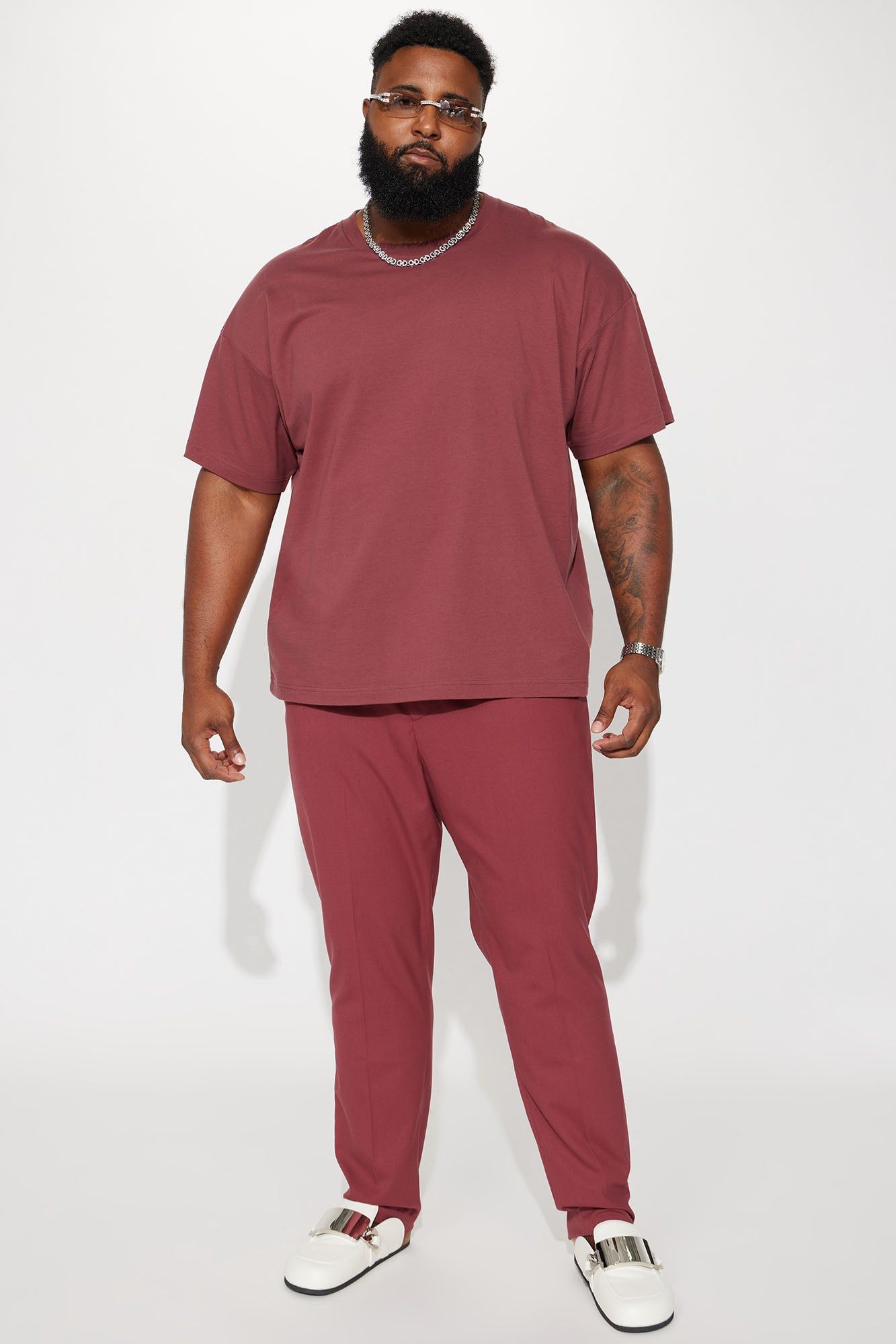 Essential Oversize Short Sleeve Tee - Burgundy sold by Fashion Nova product image thumbnail 5