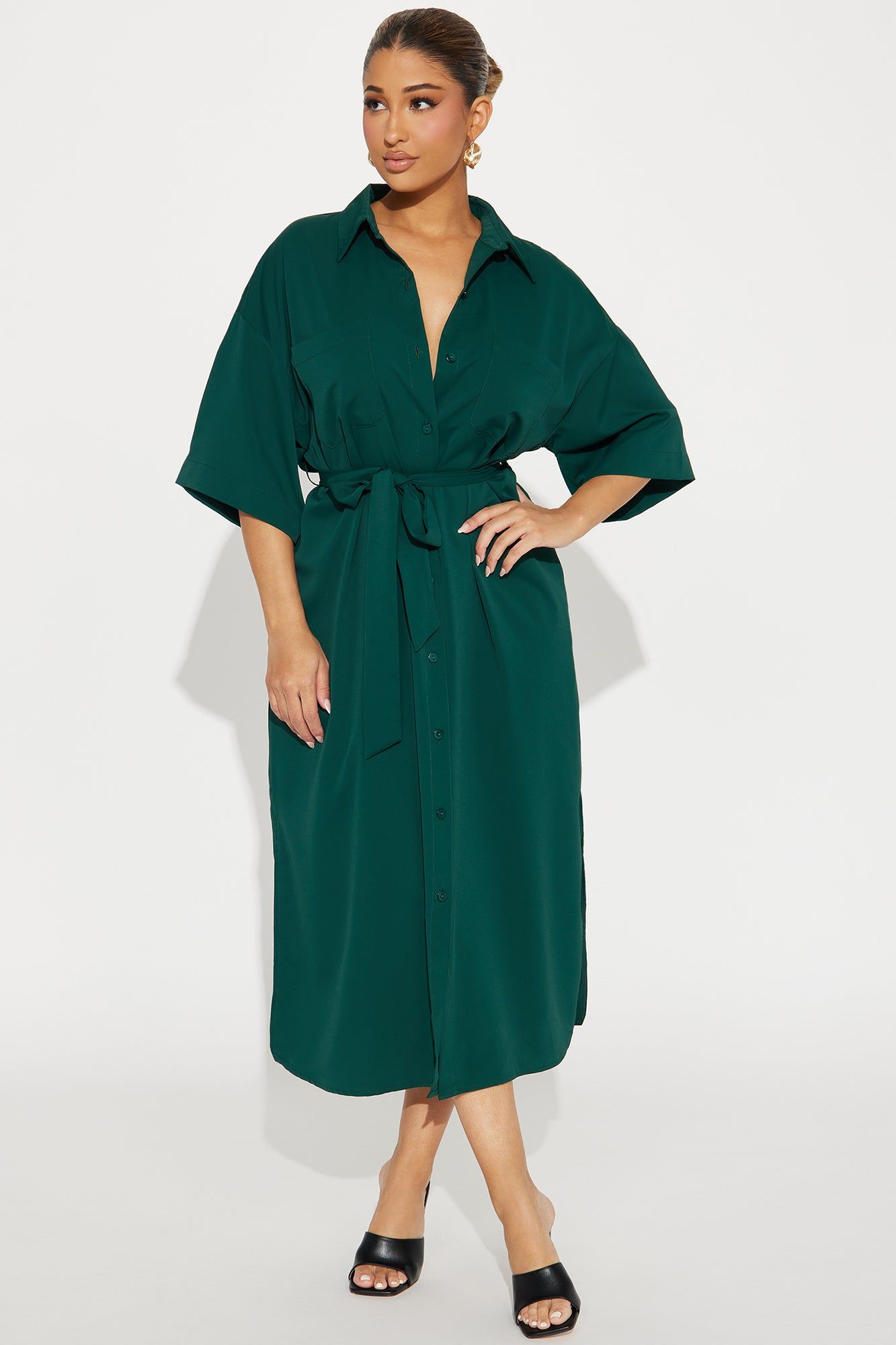 Leila Midi Dress - Hunter sold by Fashion Nova