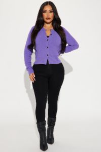 Cozy Feels Cardigan - Purple sold by Fashion Nova